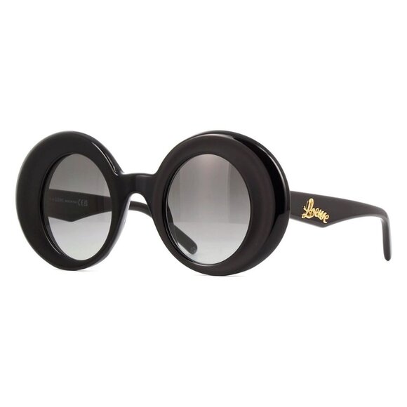 New LOEWE Black Round LW40089I 01B Sunglasses Women - Picture 1 of 4